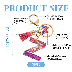 Alloy Resin Butterfly Keychains&nbsp;KEYC-TADJ0002-02G-Z