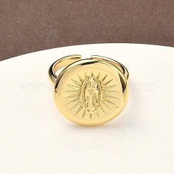 Brass Cuff Open Rings&nbsp;RJEW-C156-01G