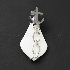 Natural White Shell Pendants&nbsp;SSHEL-G025-01P