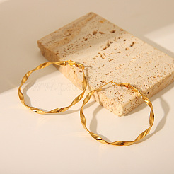 Fashionable 304 Stainless Steel Twist Circle Hoop Earrings&nbsp;AQ2048