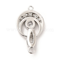 Rack Plating Brass Pave Clear Cubic Zirconia Fold Over Clasps&nbsp;KK-K270-04P