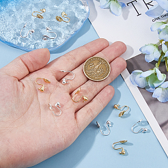 8Pcs 2 Colors Brass Clip-on Earring Findings&nbsp;KK-HS0001-56
