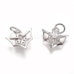 Brass Micro Pave Cubic Zirconia Charms&nbsp;KK-K238-09P