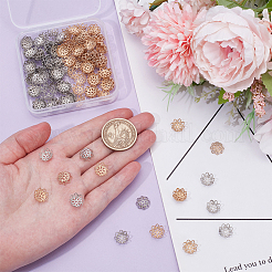 200Pcs 2 Colors Brass Fancy Bead Caps&nbsp;KK-UN0004-97
