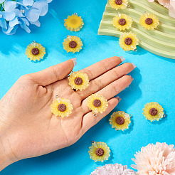 Translucent Resin Flower Pendants&nbsp;RESI-TAC0010-99