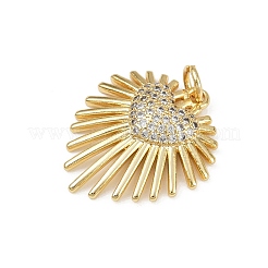Brass Micro Pave Cubic Zirconia Pendants&nbsp;KK-S528-12G