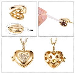 Brass Micro Pave Clear Cubic Zirconia Diffuser Locket Pendants&nbsp;ZIRC-SZ0003-60