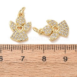 Brass Micro Pave Clear Cubic Zirconia Charms&nbsp;CU-E003-13G-B
