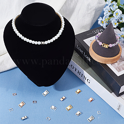 8 Sets 4 Colors  Brass Fold Over Clasps&nbsp;KK-SC0005-45B