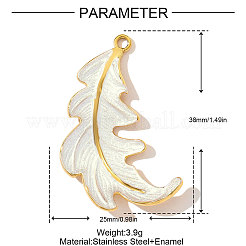 304 Stainless Steel Enamel Pendants&nbsp;STAS-OY003-05G
