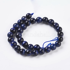 Natural Blue Tiger Eye Beads Strands&nbsp;G-G099-6mm-13