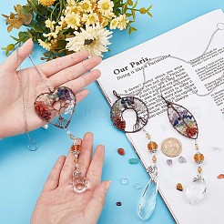 Chakra Theme Mixed Gemstone Big Pendants&nbsp;G-WH0016-15