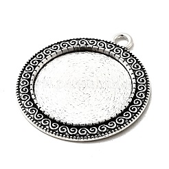 Tibetan Style Alloy Pendant Cabochon Settings&nbsp;X-TIBEP-N003-52AS