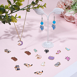 100Pcs 10 Styles Alloy Enamel Pendants&nbsp;ENAM-BM0001-12