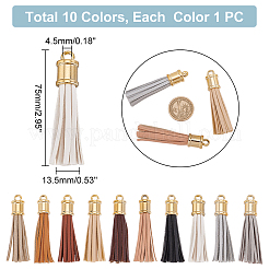 10Pcs 10 Colors Imitation Leather Big Tassel Pendants&nbsp;FIND-PH0008-25