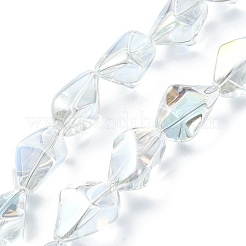 Electroplate Transparent Glass Beads Strands&nbsp;EGLA-E060-01A