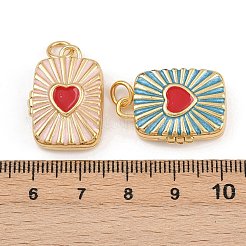 Brass Enamel Locket Pendants&nbsp;KK-P335-04G