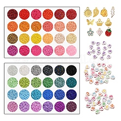 DIY Letter & Seed Beads Jewelry Set Making Kit&nbsp;DIY-YW0005-44-A