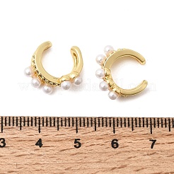 Brass Micro Pave Clear Cubic Zirconia Cuff Earrings&nbsp;EJEW-C186-01A-G