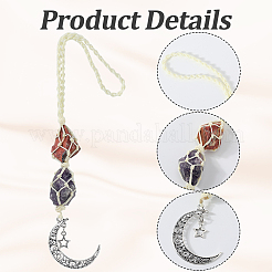 Nuggets Natural Red Jasper & Amethyst Pouch Pendant Decorations&nbsp;HJEW-WH20002-03B