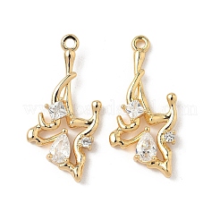 Brass Micro Pave Cubic Zirconia Pendants&nbsp;KK-S531-03G