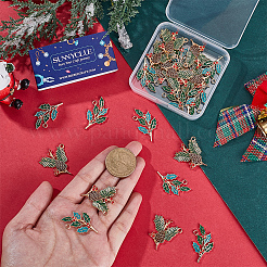 28Pcs 2 Styles Golden Plated Christmas Alloy Enamel Pendants&nbsp;ENAM-SC0005-83