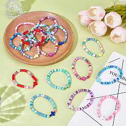 16Pcs 2Sets Polymer Clay Heishi Beaded Stretch Bracelets Sets for Women&nbsp;BJEW-GO0001-34