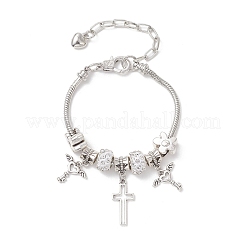 European Style Alloy & Polymer Clay Rhinestone Charm Bracelets&nbsp;BJEW-JB13262