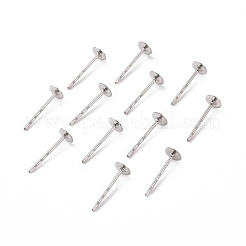 Tarnish Resistant 316 Surgical Stainless Steel Flat Round Blank Peg Stud Earring Settings&nbsp;STAS-R073-03