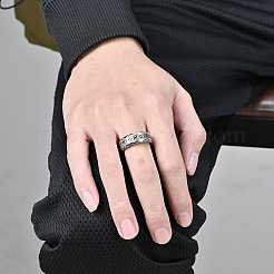 Viking Word Pattern 304 Stainless Steel Finger Rings for Men&nbsp;FS-WG08DAB-09