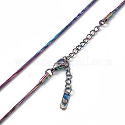 Ion Plating(IP) 304 Stainless Steel Round Snake Chain Necklace for Men Women&nbsp;NJEW-K245-012E