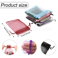 100Pcs Rectangle Organza Drawstring Bags&nbsp;CON-YW0001-87