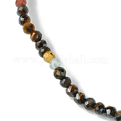 2mm Natural Tiger Eye Faceted Round Beaded Stretch Bracelets for Women&nbsp;BJEW-JB10843-04