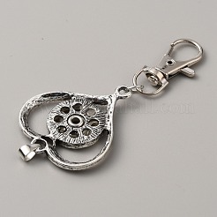 Alloy Rhinestone Snap Keychain Making&nbsp;KEYC-WH0018-79