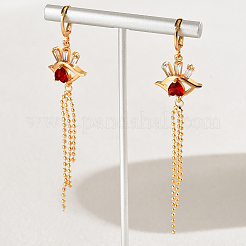 Fashionable Classic Brass Cubic Zirconia Eye Tassel Hoop Earrings&nbsp;MP5699