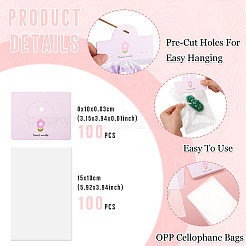 100Pcs Rectangle Clear Polypropylene Cellophane Bags&nbsp;CDIS-TA0001-38A