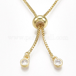 Adjustable Brass Cubic Zirconia Slider Bracelets&nbsp;BJEW-S141-03