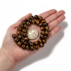Natural Tiger Eye Round Bead Strands&nbsp;G-P072-33-10mm