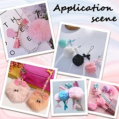 12Pcs Handmade Faux Rabbit Fur Pom Pom Ball Covered Pendants&nbsp;WOVE-SC0001-06B
