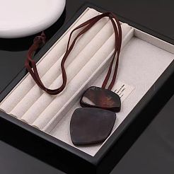 Nuggets Geometirc Resin Pendant Faux Suede Cord Long Necklaces&nbsp;FS-WG02B20-02