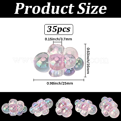 35Pcs UV Plating Rainbow Iridescent Acrylic Beads&nbsp;PACR-PA0001-23A