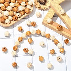 100Pcs 2 Colors Bicone Unfinished Natural Wood Beads&nbsp;WOOD-CJ0002-71