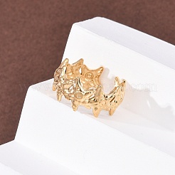 304 Stainless Steel Open Cuff Rings for Women&nbsp;RJEW-K309-35G