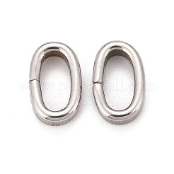 Tarnish Resistant Oval 201 Stainless Steel Slide Charms&nbsp;STAS-D111-06