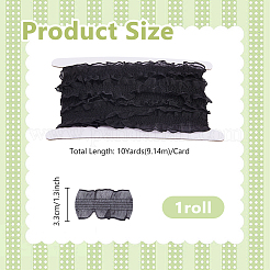 10Yards Polyester Pleated Elastic Lace Trim&nbsp;SRIB-DC0001-06A
