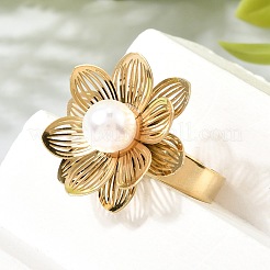 201 Stainless Steel Adjustable Cuff Open Rings for Women&nbsp;RJEW-K318-01A-G