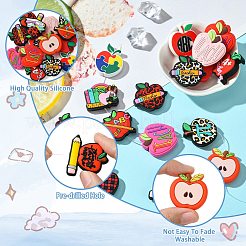 16Pcs 16 Styles Apple Silicone Focal Beads&nbsp;SIL-CJ0002-24