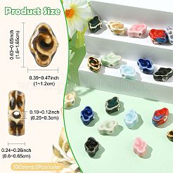 20Pcs 10 Colors Handmade Porcelain Beads&nbsp;PORC-FS0001-44