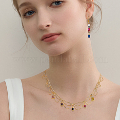 16Pcs 8 Colors Real 18K Gold Plated Brass Inlaid Cubic Zirconia Charms&nbsp;ZIRC-HS0001-06