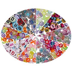 1000Pcs 10 Style Transparent Frosted Acrylic Beads&nbsp;OACR-SZ0001-13